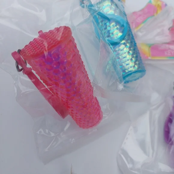 Colorful Party Cup Set (10) Tumbler KEYCHAINS Party Favors. (Bag D) - Picture 3 of 5